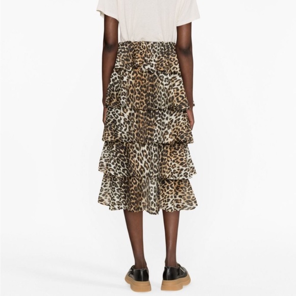 GANNI - leopard print high waist skirt - Picture 2 of 5
